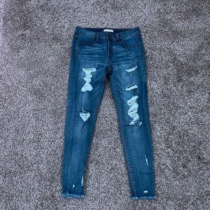 low rise ankle jeggings